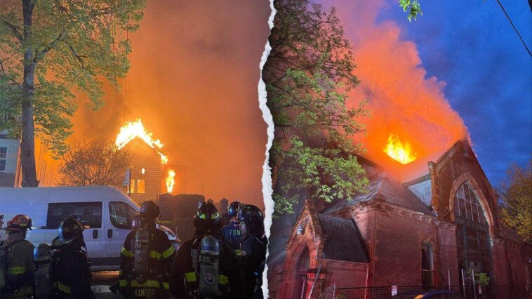 historic-nyc-church-engulfed-in-5-alarm-blaze;-6-firefighters-injured-battling-stubborn-flames