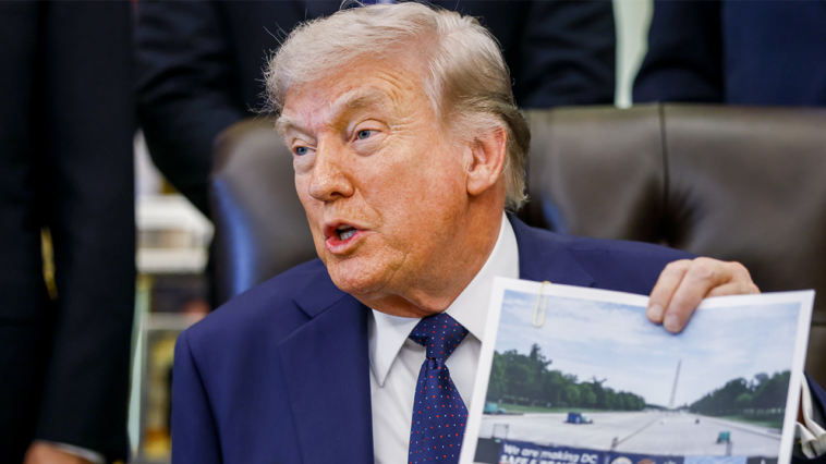 watch:-trump-reveals-flashy-new-color-for-national-mall’s-reflecting-pool-makeover