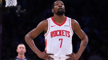 rockets-star-kevin-durant-sidelined-for-game-3-vs.-lakers