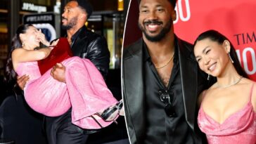 myles-garrett,-chloe-kim-share-the-adorable-red-carpet-moment-at-time-100-gala
