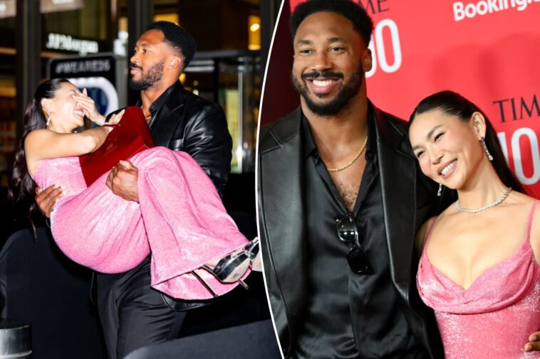 myles-garrett,-chloe-kim-share-the-adorable-red-carpet-moment-at-time-100-gala