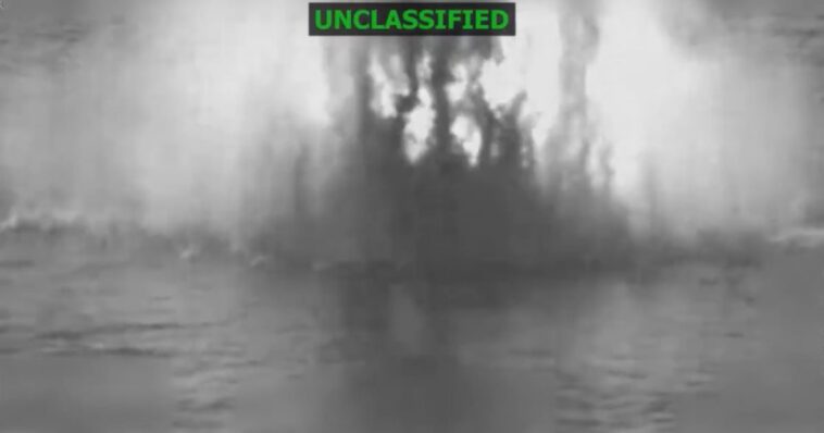 pentagon-releases-unclassified-footage-of-us-military-blowing-up-drug-boat-in-eastern-pacific,-killing-two-narco-terrorists-(video)