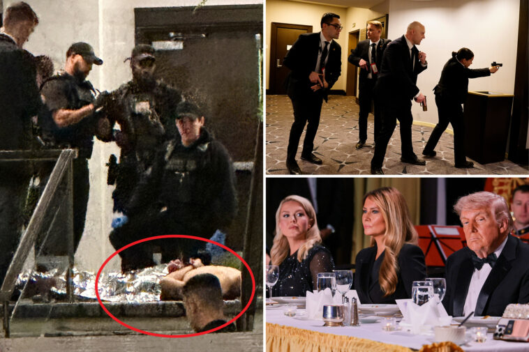 trump-rushed-out-of-white-house-correspondents’-dinner-after-shots-fired-outside-ballroom,-gunman-down
