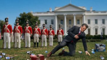 hungover-pete-hegseth-terrified-to-wake-up-to-redcoats-on-white-house-lawn