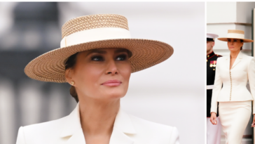fashion-notes:-first-lady-melania-trump-hosts-british-royals-in-ralph-lauren-suit,-eric-javits-hat