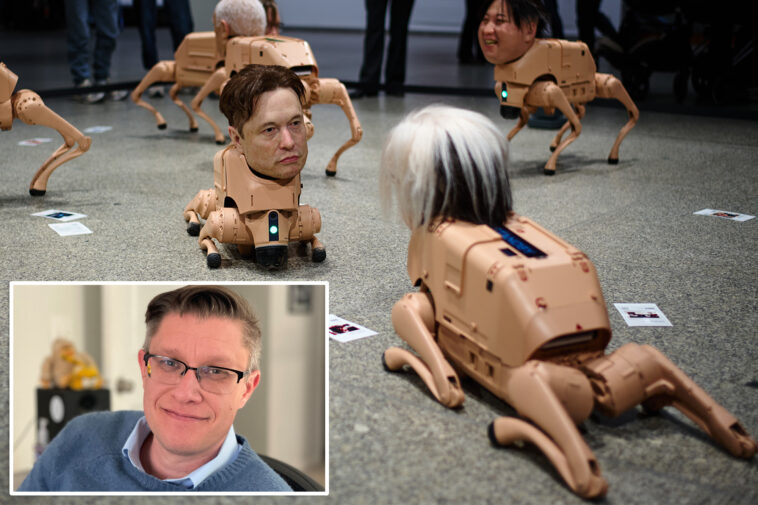 bizarre-robot-dogs-sporting-musk,-zuckerberg-heads-torment-visitors-in-berlin-museum-—-as-part-of-creepy-influencer-exhibit