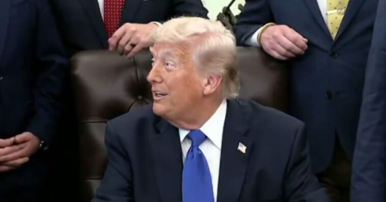 president-trump-jokes-about-third-term-after-being-told-he’s-up-six-points-in-iowa,-‘i’m-not-running…-unless-you-say-i-can!’-(video)