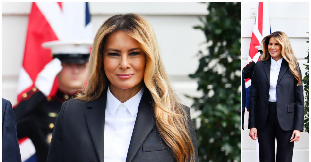 fashion-notes:-melania-trump-waves-goodbye-to-british-royals-in-dior-suit