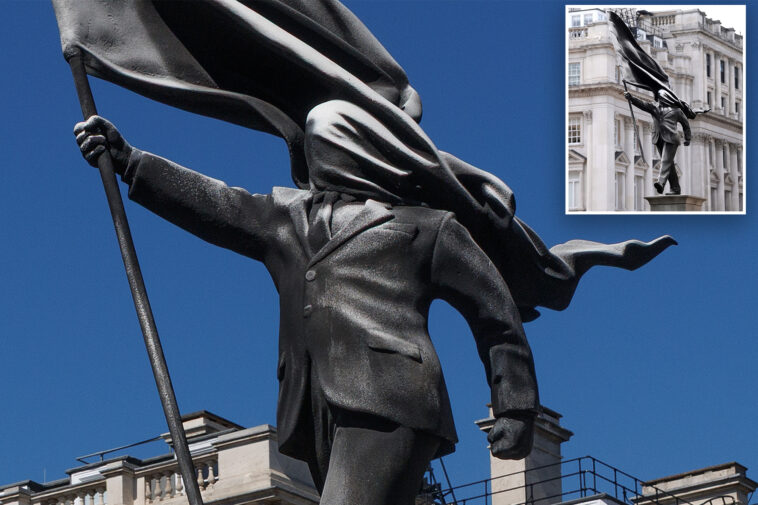 banksy-confirms-new-statue-in-london-of-man-blinded-by-a-flag-is-his-work