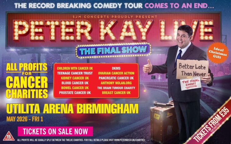 british-comedian-peter-kay-rushed-off-stage-as-16,000-seat-utilita-arena-crowd-in-birmingham-evacuated-due-to-suspicious-bag;-19-year-old-man-in-custody
