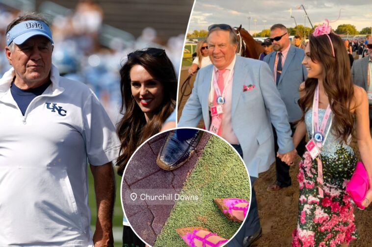bill-belichick,-jordon-hudson-take-in-2026-kentucky-derby:-‘not-the-first-time-we’ve-trudged-through-the-mud’
