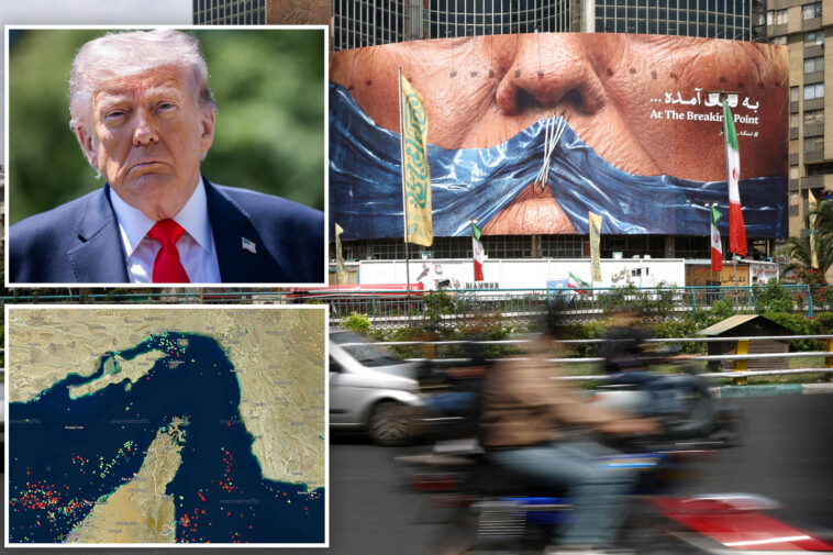 huge-tehran-billboard-blasts-trump-with-strait-of-hormuz-plastered-across-his-face:-‘at-the-breaking-point’