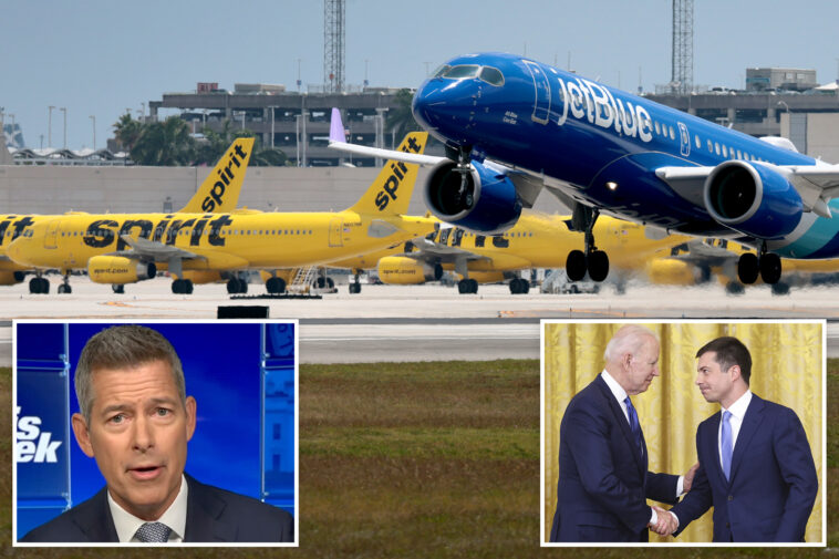 dot-secretary-duffy-blames-biden-admin,-pete-buttigieg-for-spirit-airlines’-failure