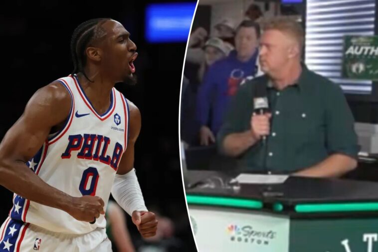 76ers-fans-rattle-brian-scalabrine-while-crashing-celtics-postgame-show