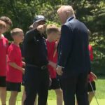 president-trump-putts-on-the-green-on-the-south-lawn,-gives-children-golf-lessons-(video)