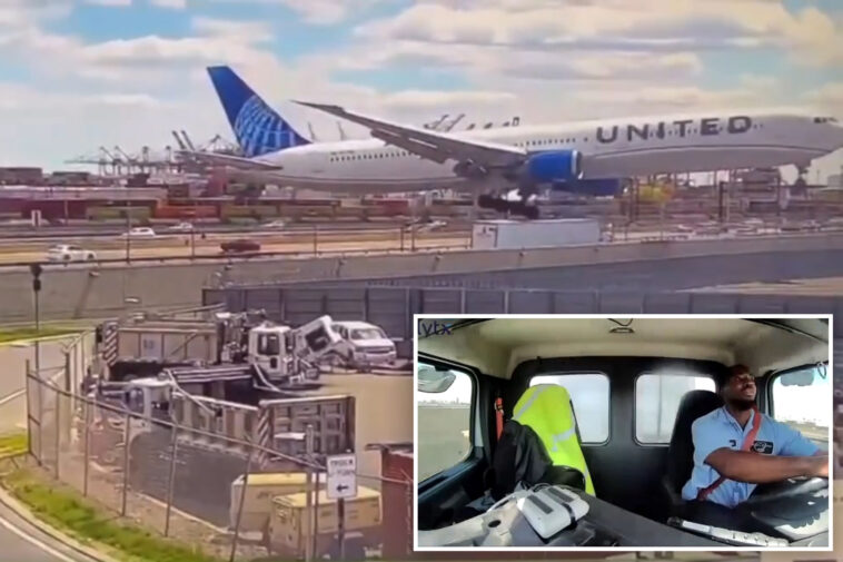 new-video-shows-united-plane-clipping-tractor-trailer-while-landing-at-newark-airport