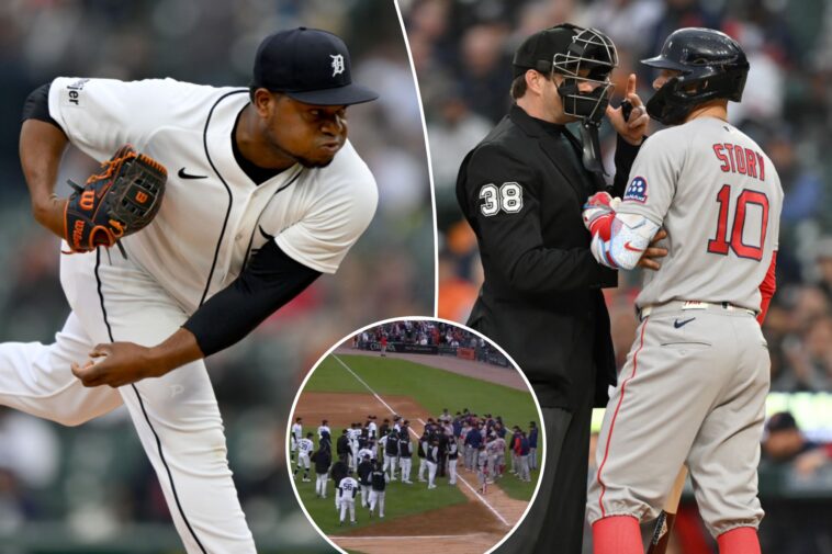 framber-valdez-ejected-for-plunking-trevor-story-as-tigers,-red-sox-clear-benches