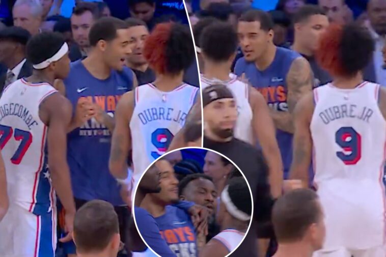 jeremy-sochan,-vj-edgecombe-get-into-fiery-chirping-match-at-end-of-tight-knicks-76ers-game-2