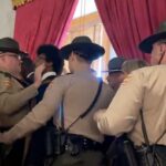 watch:-democrat-shoves-state-trooper,-screams-in-his-face-as-redistricting-protest-turns-ugly