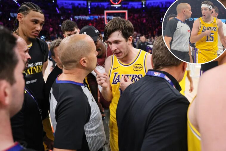 angry-lakers-surround-refs-in-heated-scene-after-playoff-loss:-‘yelled-in-my-face’
