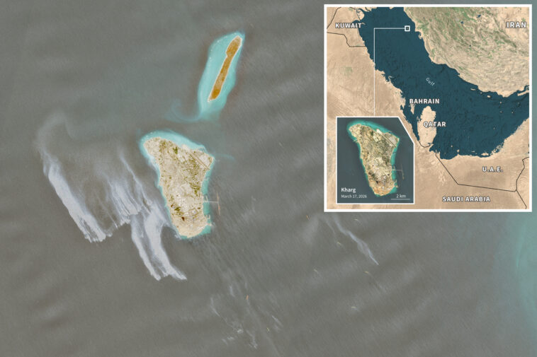 oil-spill-uncovered-off-iran’s-central-hub-at-kharg-island,-satellite-photos-show
