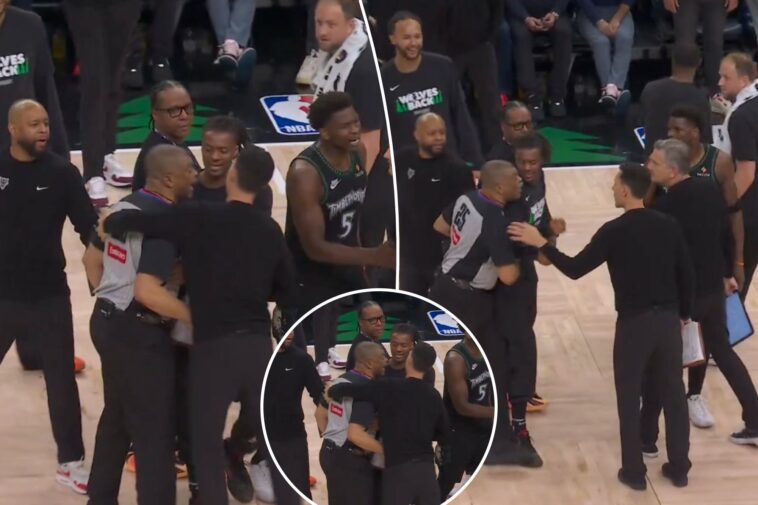 nba-ref-has-to-be-restrained-as-timberwolves-coach-chris-finch-calls-out-‘unprofessional-behavior’-in-tense-moment