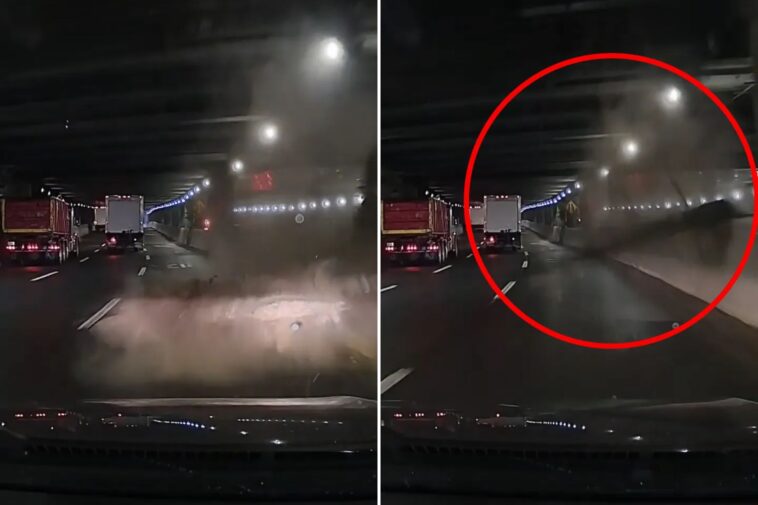 massive-piece-of-debris-falls-in-nyc-tunnel,-leaving-driver-inches-away-from-death
