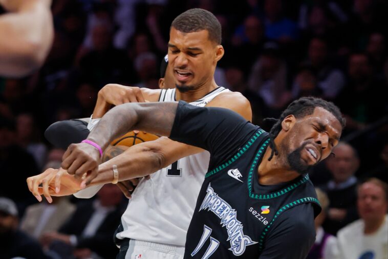 spurs’-victor-wembanyama-ejected-for-elbowing-timberwolves-player-in-shocking-game-4-scene