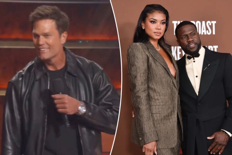 tom-brady-shreds-kevin-hart-over-‘las-vegas-affair’-at-netflix-roast-— and-then-flirts-with-his-wife