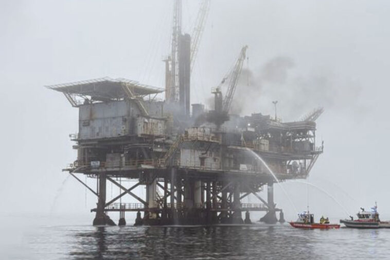 southern-california-oil-rig-catches-fire,-workers-evacuated