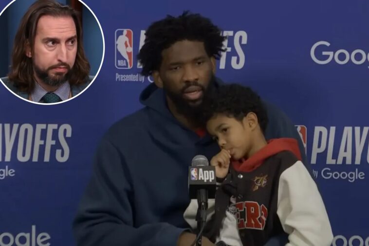 joel-embiid-criticized-for-bringing-son-to-press-conference-after-76ers-eliminated-by-knicks:-‘should-not-be-allowed’