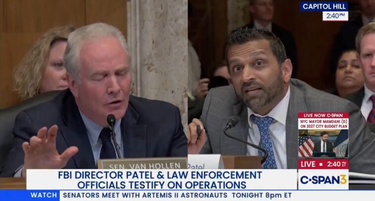 kash-patel-shreds-democrat-senator-chris-van-hollen-in-fiery-exchange-over-accusations-of-“excessive-drinking”-(video)