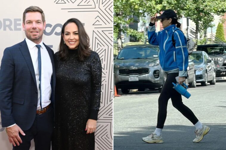 disgraced-rep.-eric-swalwell’s-wife-breaks-cover-outside-dc-home