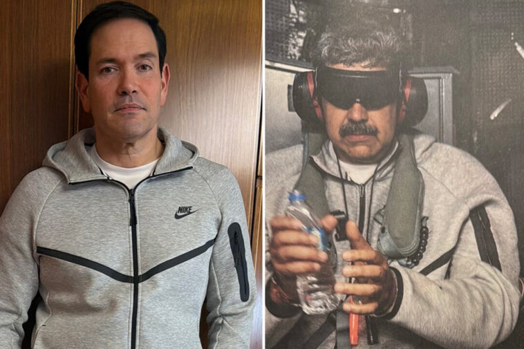marco-rubio-dons-nike-‘venezuela’-tracksuit-on-air-force-one:-‘maduromaxxing’ 