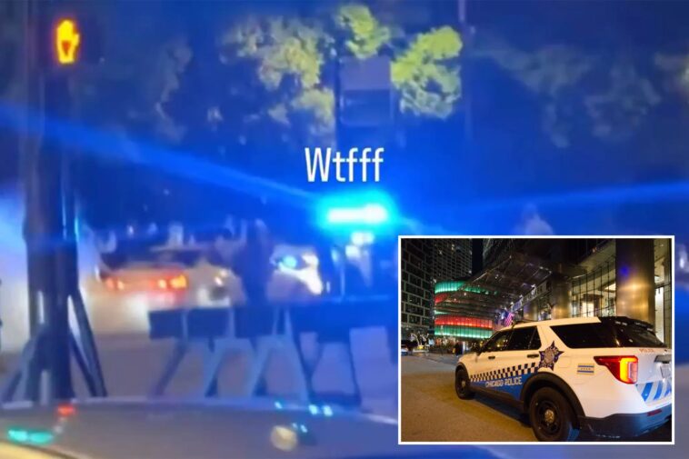 chicago-teen-takeover-mob-rams-police-cruiser-backward,-swarms-car-as-onlookers-cheer:-video