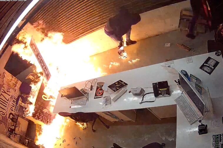 wild-video-shows-burglar-going-up-in-flames-while-trying-to-torch-cannabis-dispensary