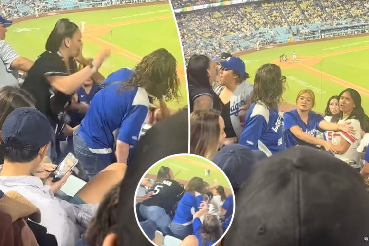 epic-dodgers-brawl-captured-as-fans-hurl-haymakers,-flash-gang-signs-midgame