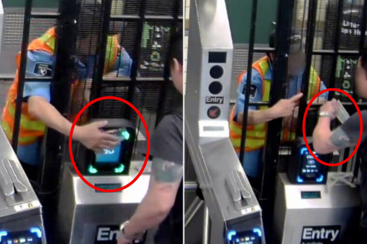 nyc-subway-guard-hired-to-fight-fare-evasion-caught-on-camera-taking-cash-to-open-gates