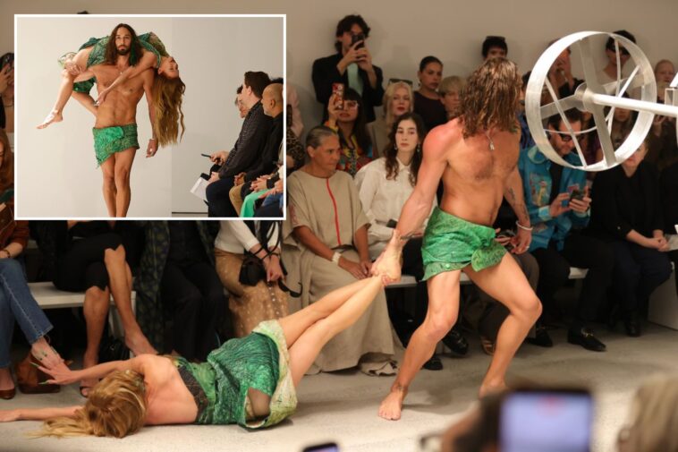 runway-model-dragging-‘lifeless’-woman-sparks-fierce-debate:-‘stupidity’
