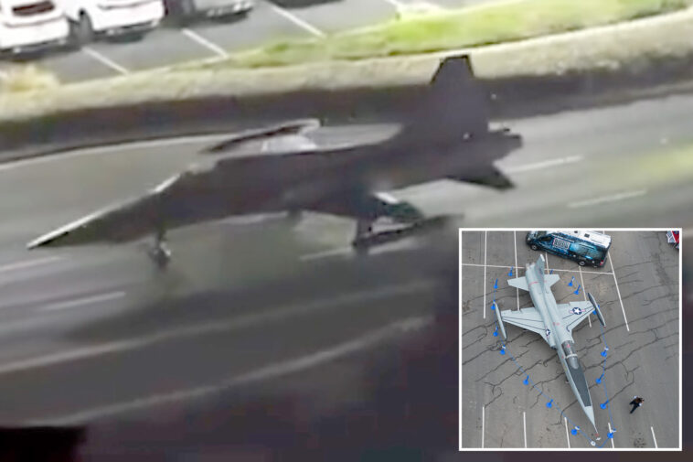 fighter-jet-cruises-socal-streets-ahead-of-massive-military-event