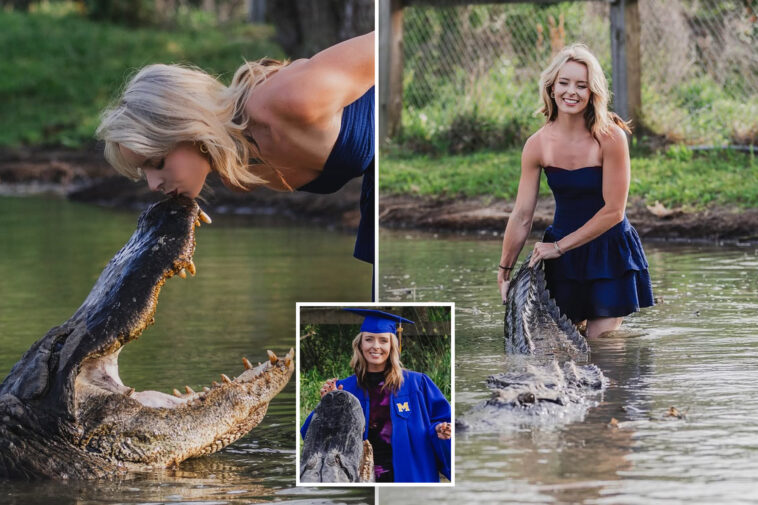 glamorous-coed-takes-insane-graduation-pics-of-her-kissing-14-foot-alligator