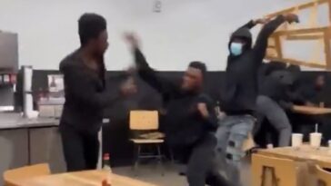 all-hell-breaks-loose-at-dc-navy-yard-chipotle:-father-shields-terrified-children-as-‘teens’-break-out-in-violent-brawl,-throw-chairs-(video)