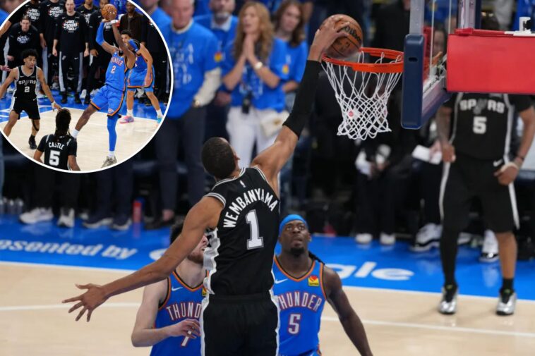 spurs-use-victor-wembanyama’s-monster-night-to-steal-game-1-from-thunder-in-double-overtime-classic
