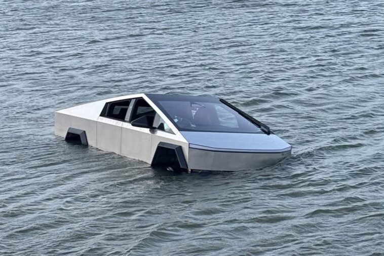 driver-strands-cybertruck-in-texas-lake-during-botched-attempt-to-activate-‘wade-mode’:-police