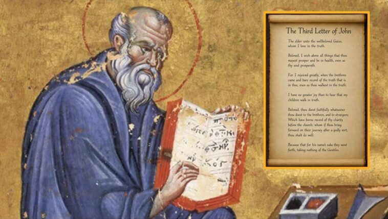 apostle-john-pads-short-third-letter-with-extra-wide-margins,-22-point-font