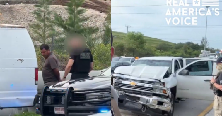 insane!-unlicensed-illegal-alien-driver-causes-accident-on-freeway-right-next-to-ice-arresting-another-illegal-(video)
