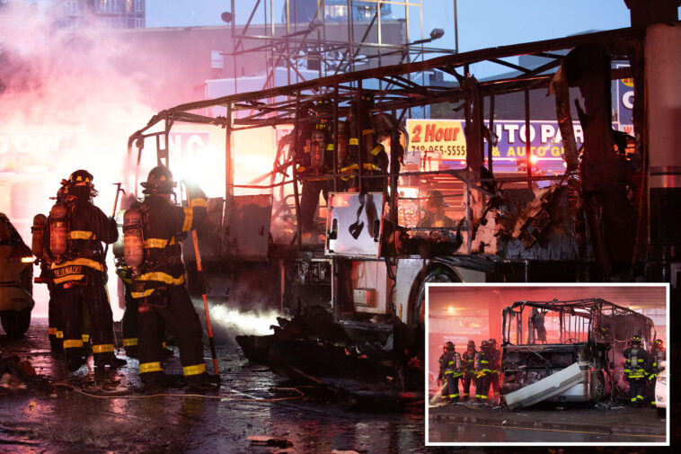 wild-photos-show-charred-remains-of-abandoned-bus-after-catching-fire-under-bqe