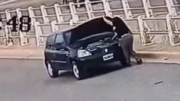 horrifying-moment-driver-run-over-by-her-own-car-while-checking-battery-—-and-miraculously-survives-unscathed