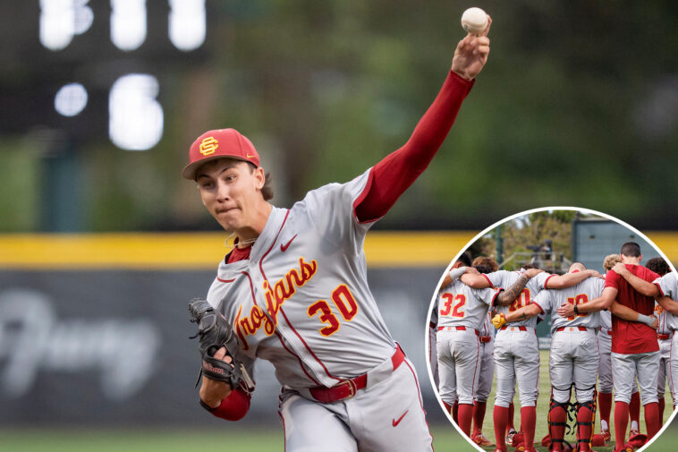 mason-edwards,-usc-baseball-shut-out-michigan-state-in-big-ten-tournament