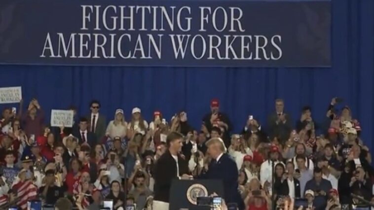 (video)-giants-quarterback-jaxson-dart-comes-out-as-trump-supporter-opening-rockland-community-college-trump-rally-–-crowd-chants-“usa”-as-trump-enters